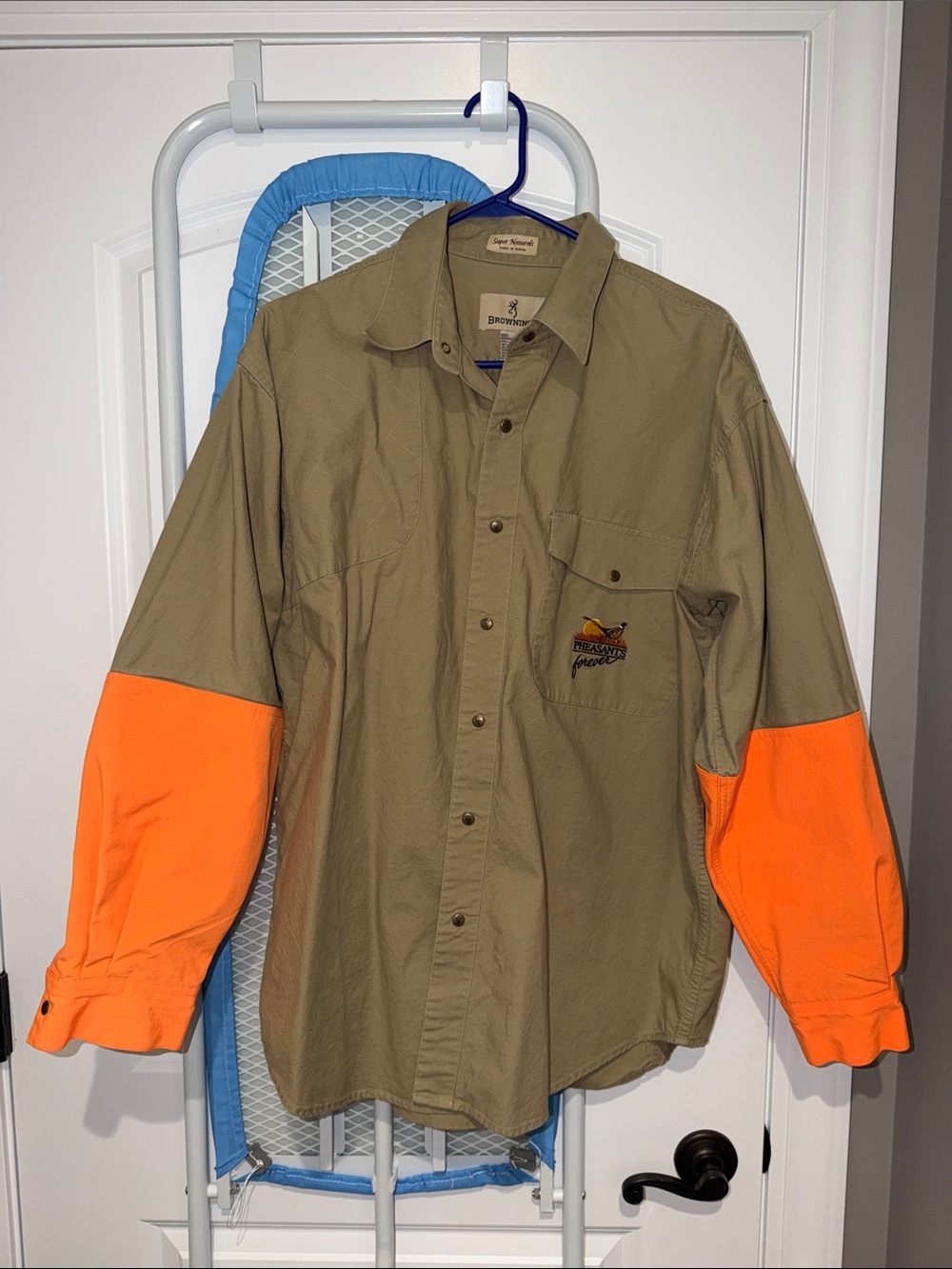 Browning Tan Shirt with Orange Briar Sleeve Panels